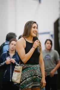 Tatiana Suarez Padilla speaks to the Angel City Grand Prix competitors